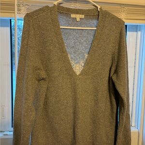 Design History Gray V-Neck Sweater